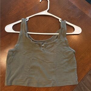 Olive Green Women's Crop Top